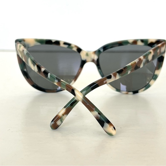 PRISM Italy Mirror Gray Lenses Cat Eye Camouflage Frame Acetate Sunglasses - Picture 9 of 13